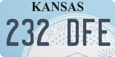 KS license plate 232DFE