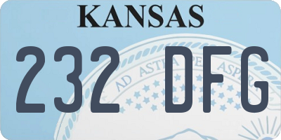 KS license plate 232DFG