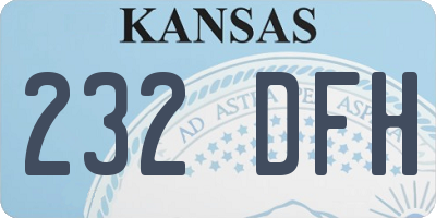KS license plate 232DFH