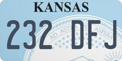 KS license plate 232DFJ