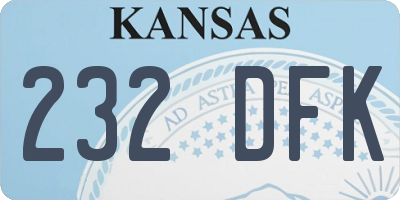 KS license plate 232DFK