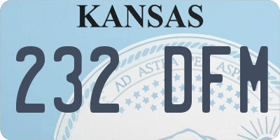 KS license plate 232DFM