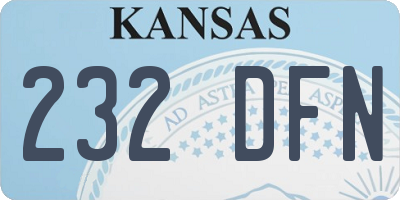 KS license plate 232DFN