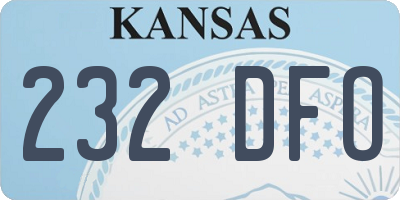 KS license plate 232DFO