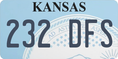 KS license plate 232DFS