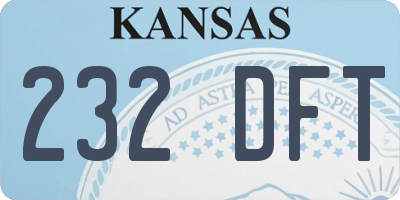 KS license plate 232DFT