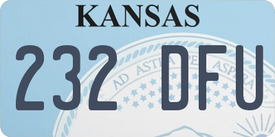 KS license plate 232DFU