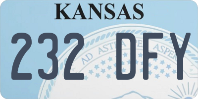 KS license plate 232DFY