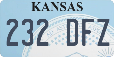 KS license plate 232DFZ