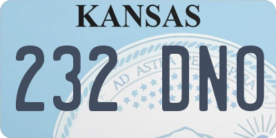 KS license plate 232DNO