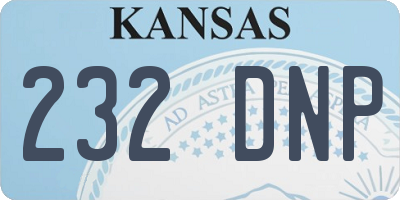 KS license plate 232DNP