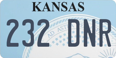 KS license plate 232DNR