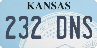 KS license plate 232DNS