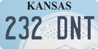KS license plate 232DNT