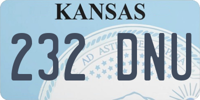 KS license plate 232DNU