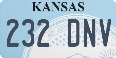 KS license plate 232DNV