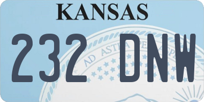 KS license plate 232DNW