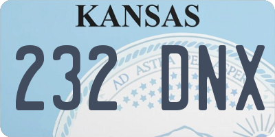 KS license plate 232DNX