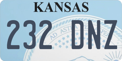 KS license plate 232DNZ
