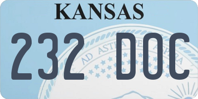 KS license plate 232DOC