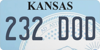 KS license plate 232DOD