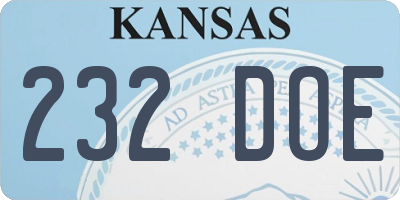 KS license plate 232DOE