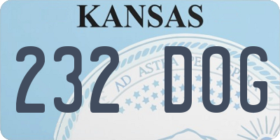 KS license plate 232DOG