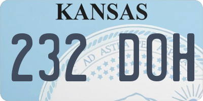 KS license plate 232DOH