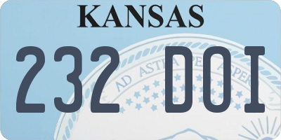 KS license plate 232DOI