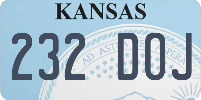 KS license plate 232DOJ