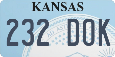 KS license plate 232DOK