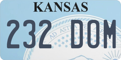 KS license plate 232DOM