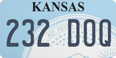KS license plate 232DOQ