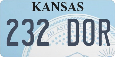 KS license plate 232DOR