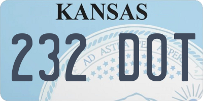 KS license plate 232DOT