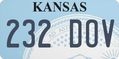 KS license plate 232DOV