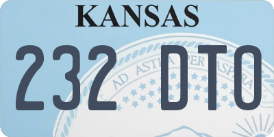 KS license plate 232DTO