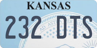 KS license plate 232DTS