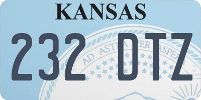 KS license plate 232DTZ