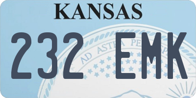 KS license plate 232EMK