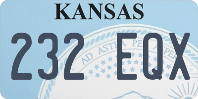 KS license plate 232EQX