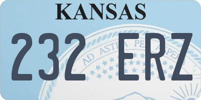 KS license plate 232ERZ