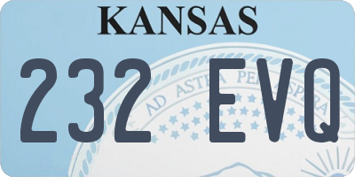 KS license plate 232EVQ