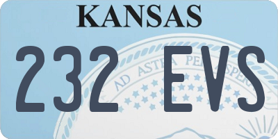 KS license plate 232EVS