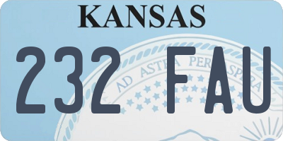 KS license plate 232FAU