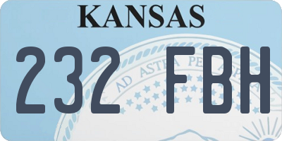 KS license plate 232FBH