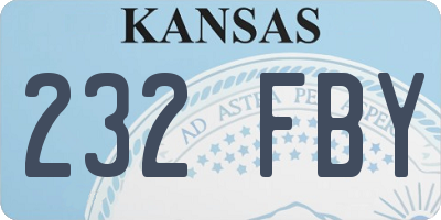KS license plate 232FBY