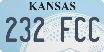 KS license plate 232FCC