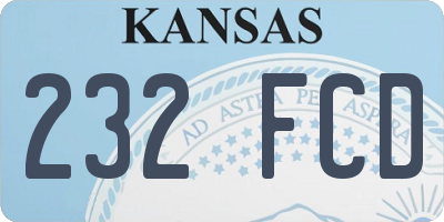 KS license plate 232FCD