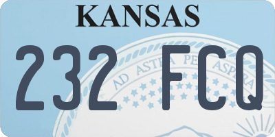 KS license plate 232FCQ